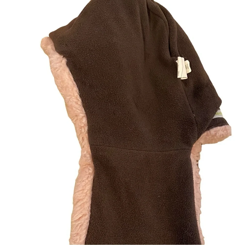 Capelli Kids One Size Pink Brown Faux fur cat scarf hat mittens combination